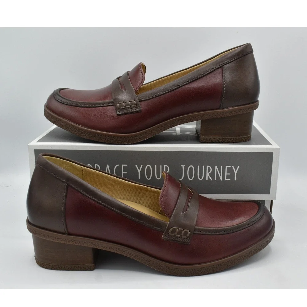 Dansko EU 38 Danica Burnished Plum Chocolate Leather Waterproof Loafers Shoes